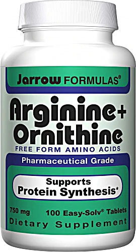 Jarrow Formulas Arginine and Ornithine -- 750 mg - 100 Tablets