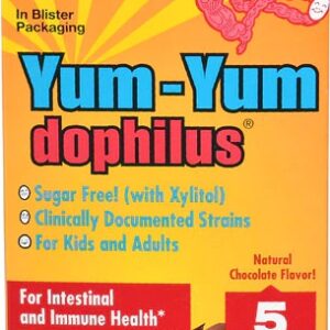 Jarrow Formulas Yum-Yum dophilus® Natural Chocolate -- 5 billion - 60 Chewable Tablets