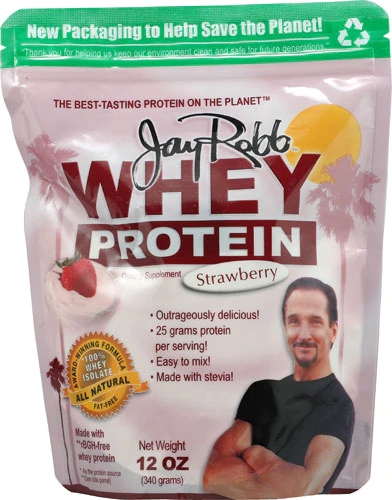 Jay Robb Whey Protein Powder Strawberry -- 12 oz