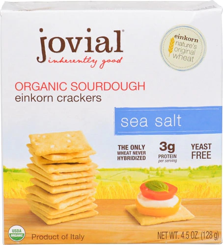 Jovial Organic Sourdough Einkorn Crackers Sea Salt -- 4.5 oz