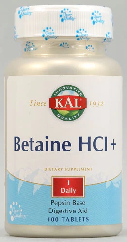 Kal Betaine HCl -- 250 mg - 100 Tablets
