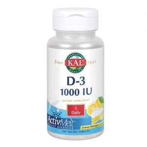 KAL D-3 Dietary Supplement Lemon Meringe -- 1000 IU - 100 MicroLingual Tablet