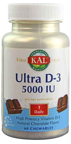 KAL Ultra D-3 Natural Chocolate -- 5000 IU - 60 Chewables