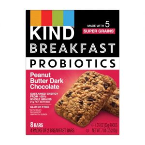 Kind Breakfast Probiotics Bar Peanut Butter Dark Chocolate -- 4 Pack