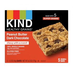 Kind Healthy Grains Granola Bars Gluten Free Peanut Butter Dark Chocolate -- 5 Bars