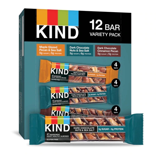 Kind Nuts & Spices Bars Variety Pack 3 Flavor Assortment -- 12 Bars