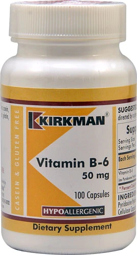 Kirkman Vitamin B6 -- 50 mg - 100 Capsules