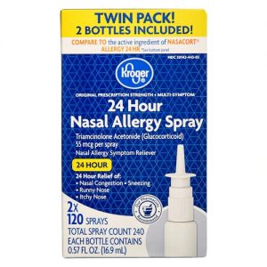 Kroger 24 Hour Nasal Allergy Spray -- 55 mcg - 120 Sprays Each / Pack of 2