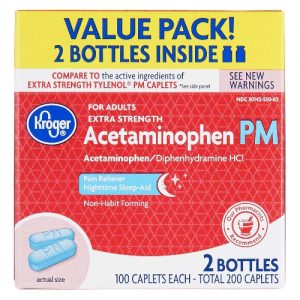 Kroger® Extra Strength Acetaminophen PM -- 100 Caplets