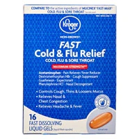 Kroger® Fast Cold & Flu Relief - Cold, Flu & Sore Throat -- 16 Liquid Gel Capsules