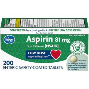 Kroger® Low Dose Aspirin Pain Reliever -- 81 mg - 200 Enteric Coated Tablets