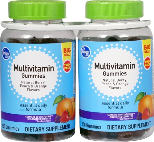 Kroger® Multivitamin Gummies Natural Berrym, Peach & Orange Flavors -- 2 Bottles