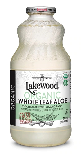 Lakewood Organic Whole Leaf Aloe Fresh Pressed Juice Lemon -- 32 fl oz