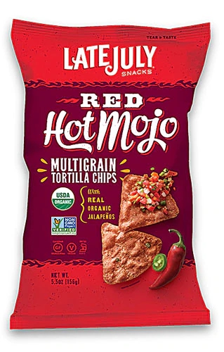 Late July Snacks Organic Multigrain Tortilla Chips Gluten Free Red Hot Mojo -- 5.5 oz