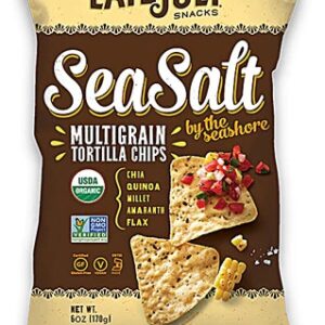 Late July Snacks Organic Multigrain Tortilla Chips Gluten Free Sea Salt By The Seashore -- 6 oz