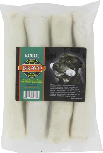 Lennox Bravo Rawhide Express Natural Rawhide Curls Dog Treats -- 4 Dog Treats