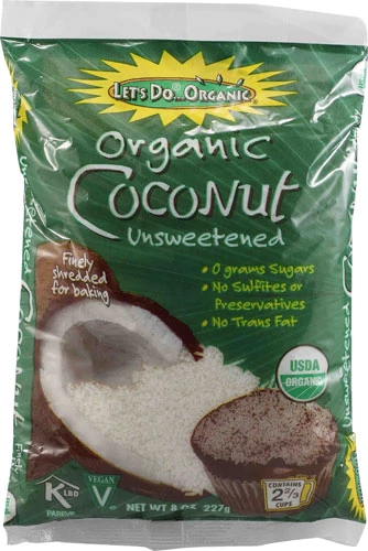 Let's Do Organic Shredded Coconut Unsweetened -- 8 oz