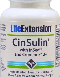 Life Extension CinSulin® with InSea2® and Crominex® 3+ -- 90 Vegetarian Capsules