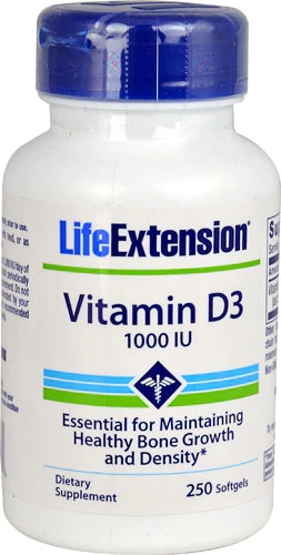 Life Extension Vitamin D3 -- 1000 IU - 250 Softgels