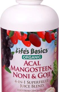 Lifetime Life's Basic's Organic Acai, Mangosteen, Noni & Goji Juice Blend Super Fruit -- 32 fl oz
