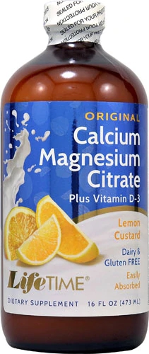 Lifetime Liquid Calcium Magnesium Citrate Plus Vitamin D3 Lemon Custard -- 16 fl oz