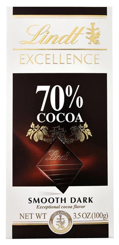 Lindt Excellence Chocolate Bar 70% Cocoa Smooth Dark -- 3.5 oz
