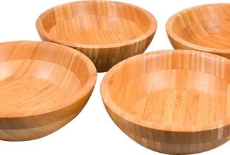 Lipper Bamboo Salad Bowls Small 4-Piece Set -- 4 Bowls