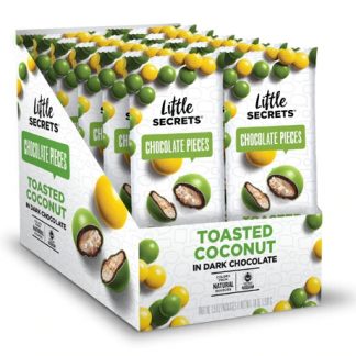 Little Secrets LLC Candy Coated Dark Chocolate Candies Toasted Coconut -- 12 Packs