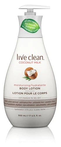 Live Clean Moisturizing Body Lotion Coconut Milk -- 17 fl oz