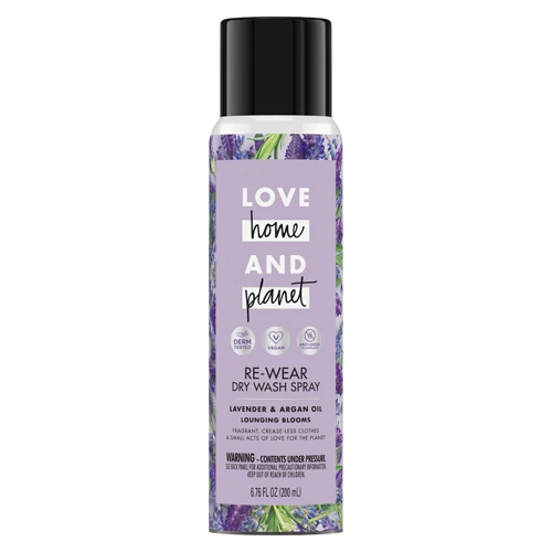 Love Home & Planet Re-Wear Dry Wash Spray Lavender & Argan Oil -- 6.76 fl oz