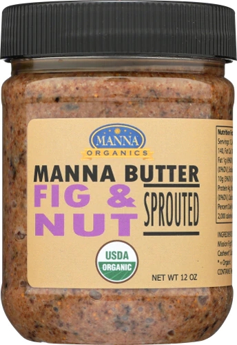 Manna Organic Nut Butter Sprouted Fig & Nut -- 12 oz