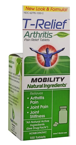 MediNatura T-Relief Arthritis Pain Relief Tablets -- 100 Chewable Tablets