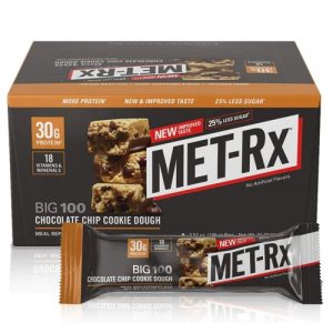 MET-Rx BIG 100 Meal Replacement Bar Chocolate Chip Cookie Dough -- 9 Bars