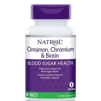 Natrol Cinnamon, Chromium & Biotin -- 60 Tablets