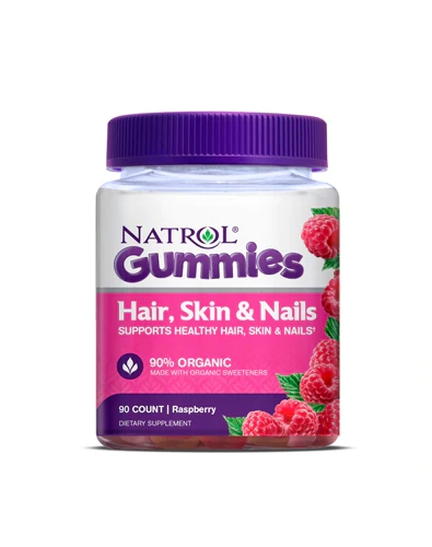 Natrol Gummies Hair Skin & Nails Raspberry -- 90 Gummies