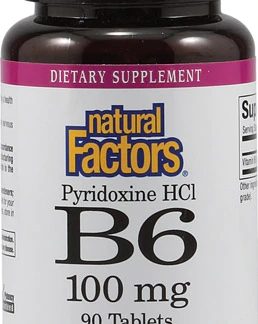 Natural Factors B6 Pyridoxine HCl -- 100 mg - 90 Tablets