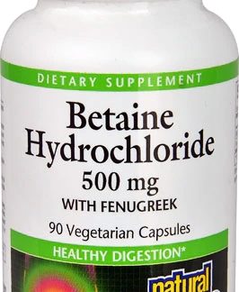 Natural Factors Betaine Hydrochloride -- 500 mg - 90 Vegetarian Capsules