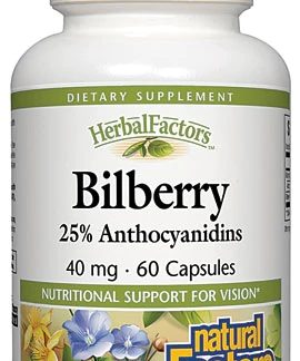 Natural Factors Bilberry Extract -- 40 mg - 60 Capsules