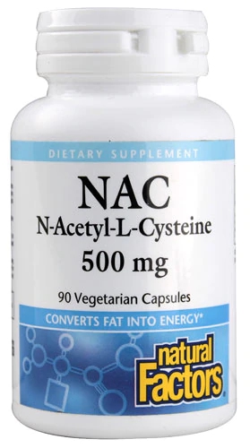 Natural Factors NAC N-Acetyl-L-Cysteine -- 500 mg - 90 Vegetarian Capsules