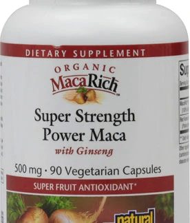 Natural Factors Organic MacaRich™ Super Strength Power Maca with Ginseng -- 500 mg - 90 Vegetarian Capsules