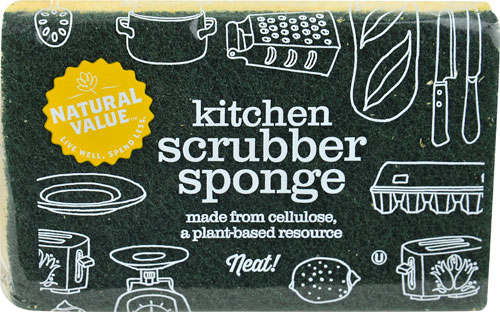 Natural Value Kitchen Scrubber Sponge -- 1 Sponge