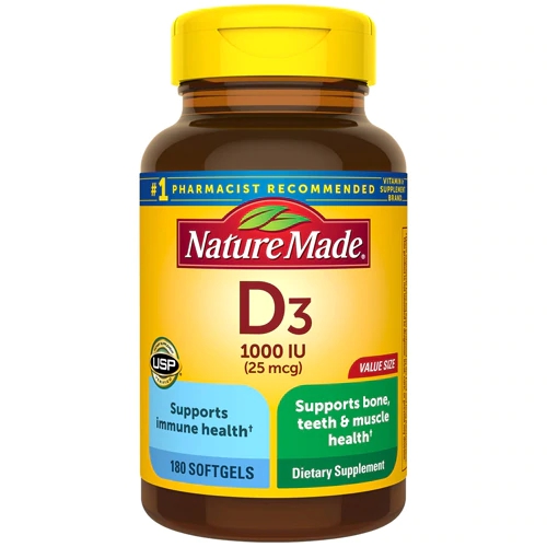 Nature Made Vitamin D3 -- 1000 IU - 180 Softgels