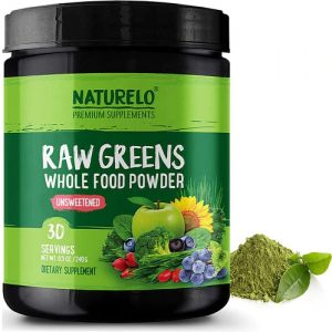 NATURELO Raw Greens Whole Food Powder Unsweetened -- 8.5 oz