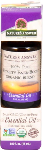 Nature's Answer 100% Pure Organic Essential Oil Blend Vitality Ener-Boost -- 0.5 fl oz
