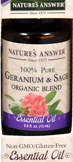 Nature's Answer 100% Pure Organic Essential Oil Geranium & Sage -- 0.5 fl oz
