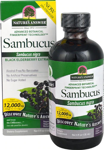 Nature's Answer Sambucus Black Elder Berry Extract Original -- 12000 mg - 4 fl oz