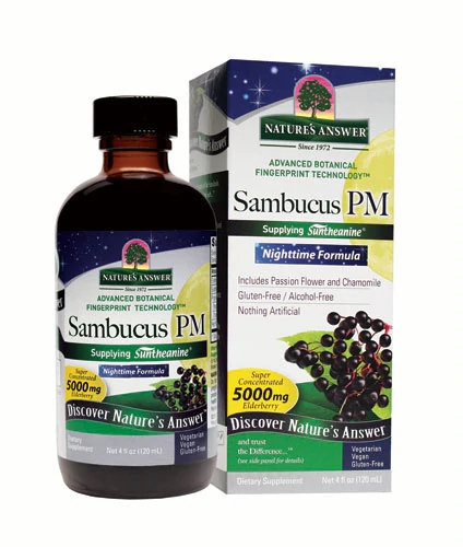 Nature's Answer Sambucus PM Nighttime Formula -- 5000 mg - 4 fl oz