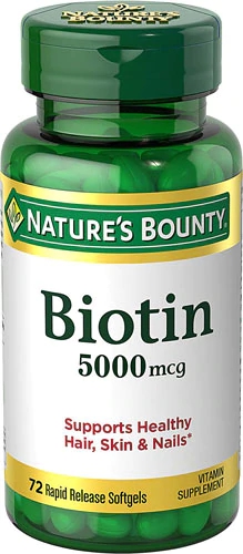 Nature's Bounty Biotin -- 5000 mcg - 72 Softgels