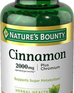 Nature's Bounty Cinnamon plus Chromium -- 2000 mg - 60 Capsules