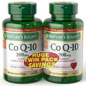 Nature's Bounty Co Q10 80 Softgels Twin Pack -- 200 mg - 160 Rapid Release Softgels Softgels